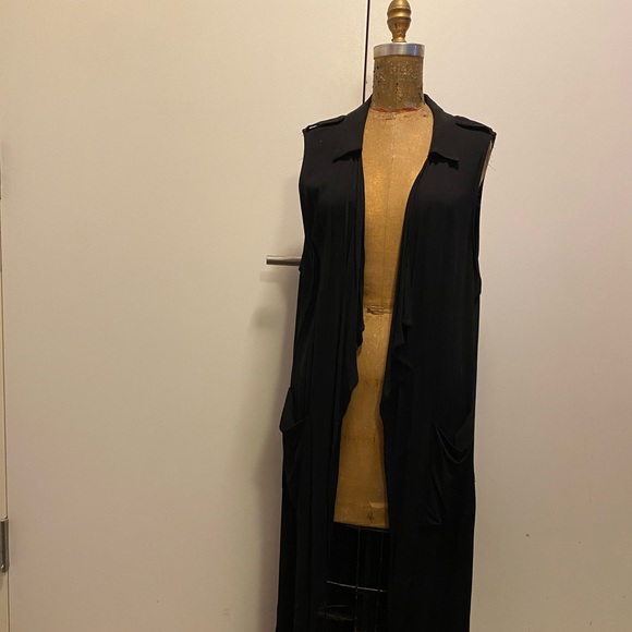 Zara Black Chiffon Duster Size M - Picture 10 of 13